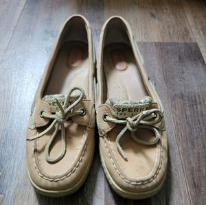 Sperry Top Sider Women's Angelfish Brown Leopard Sequin Size 8 M Boat Shoes